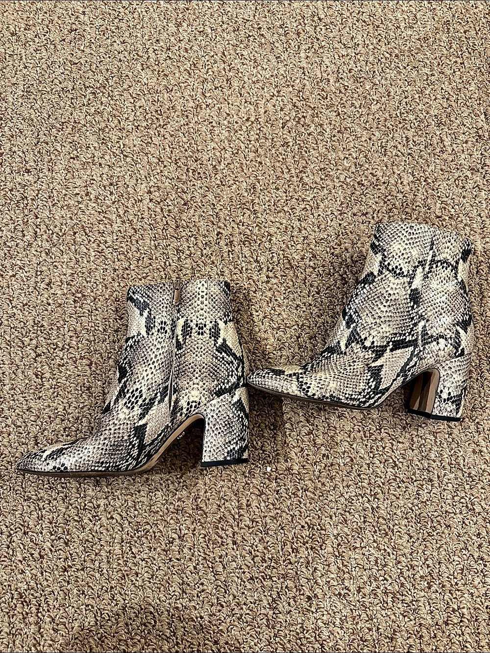 Sam Edelman Hilty28 Snakeskin Print Heeled Ankle Boots US 8M